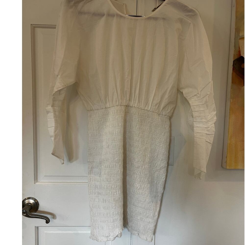 NWOT Cleobella White Mini Smocked Dress Small